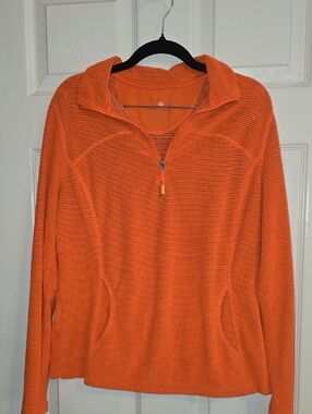 Tangerine Women's Orange Quarter-Zip Knit Pullover